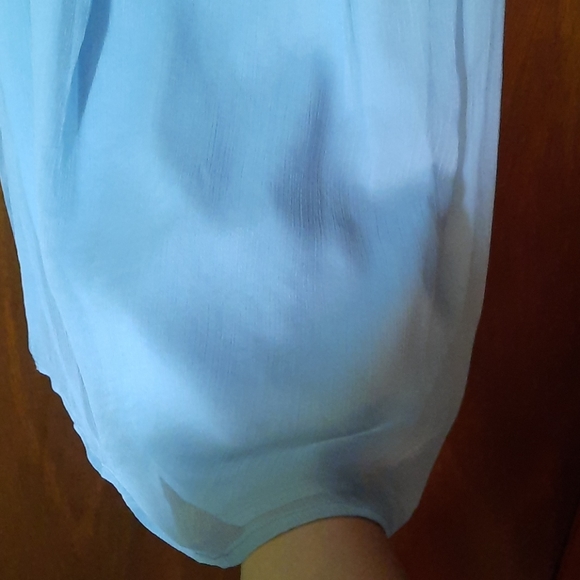 Powder Blue Lace Top Mini Dress - Picture 6 of 10